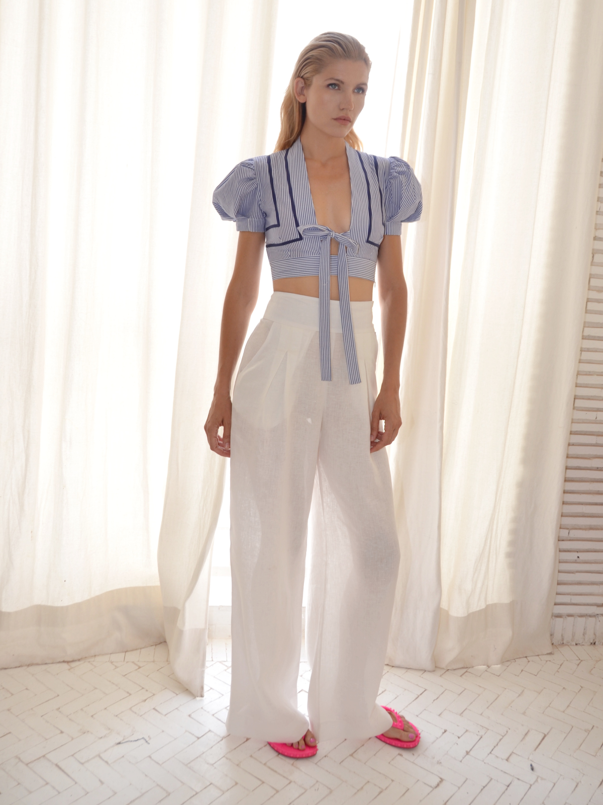 Alexia Marine Blue Sleeves Top