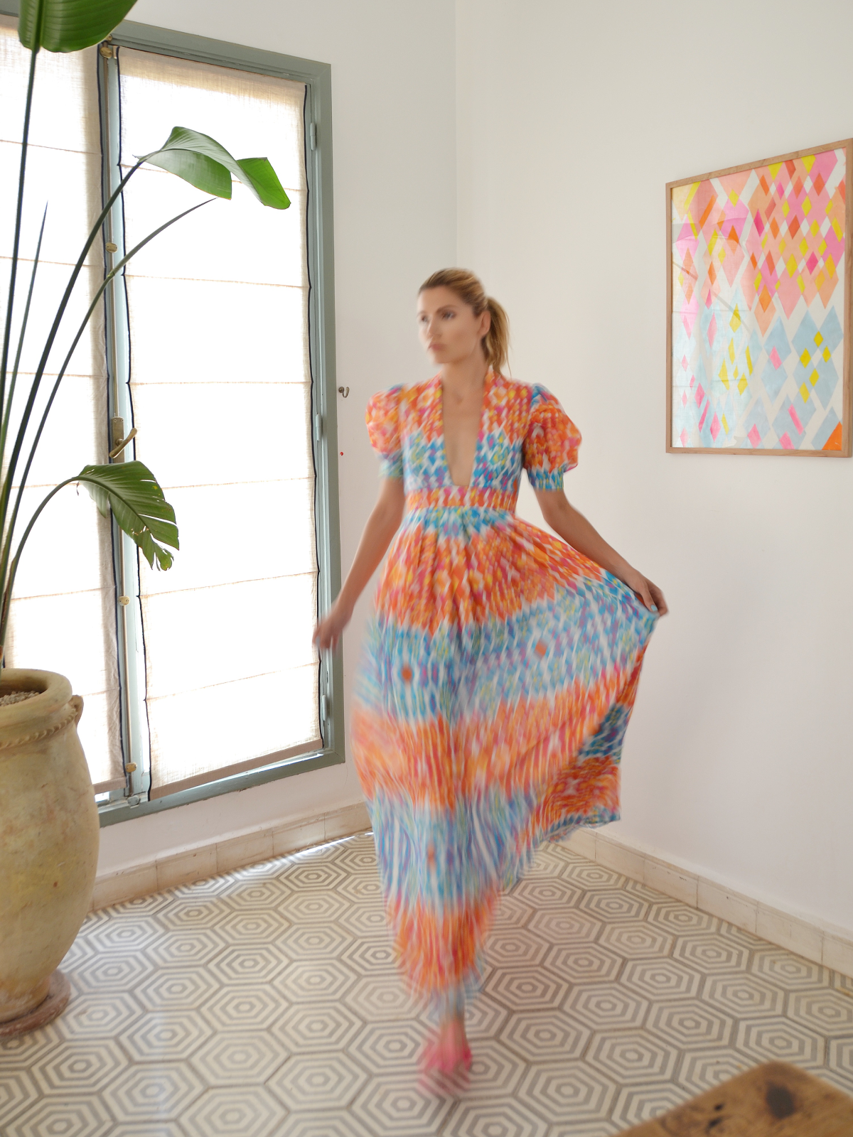 Alexia's Dress Cotton Diamond Print