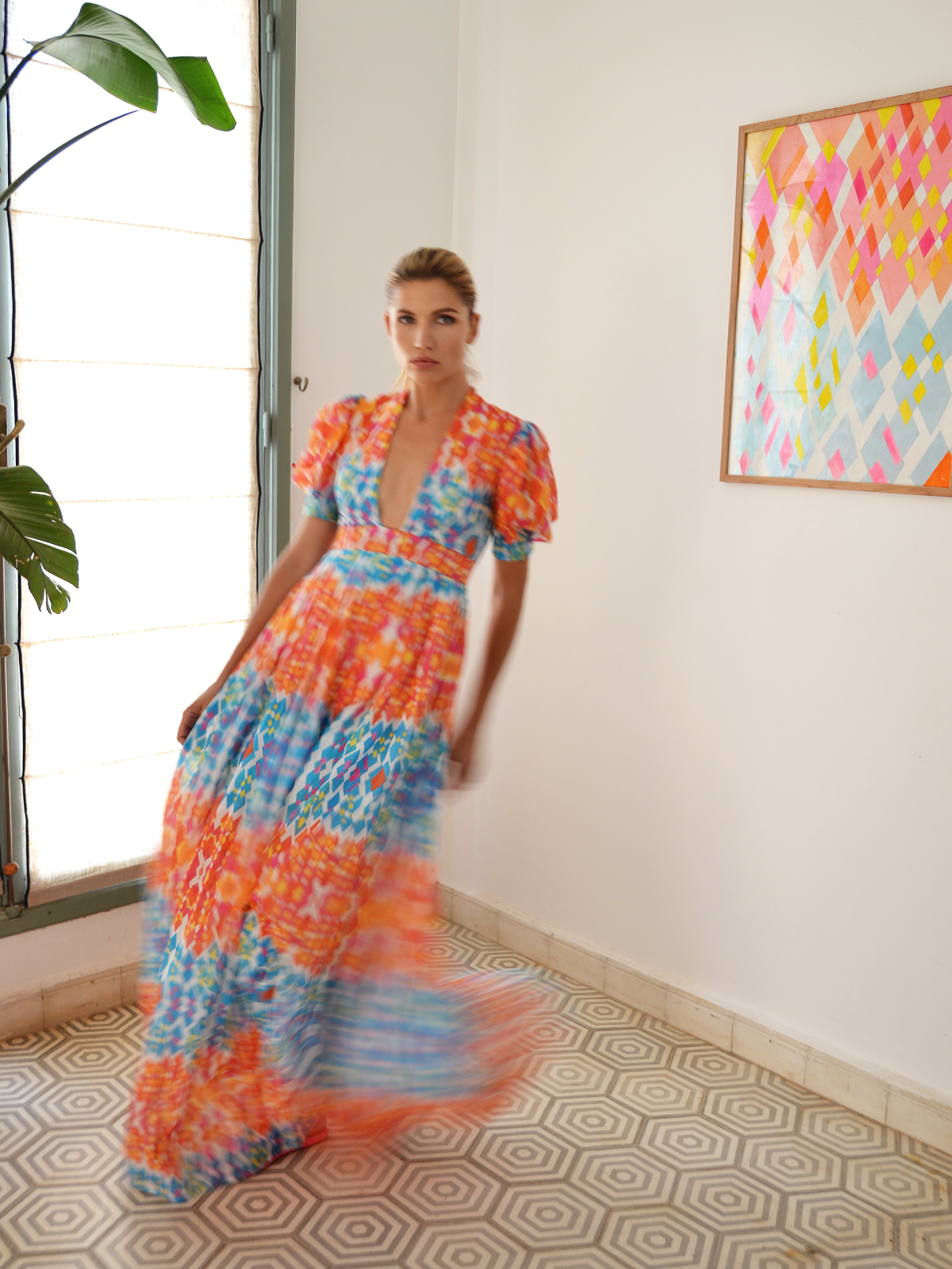 Alexia's Dress Cotton Diamond Print