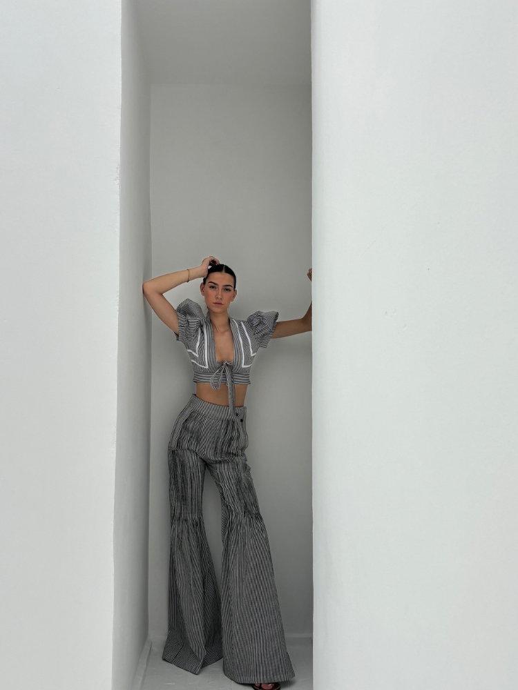 Dina’s Pants Stripe Bkack & White