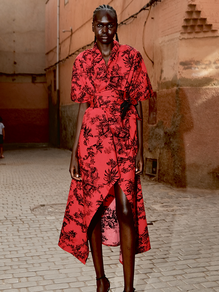 Nadia’s Kimono Cotton Red & Black Print