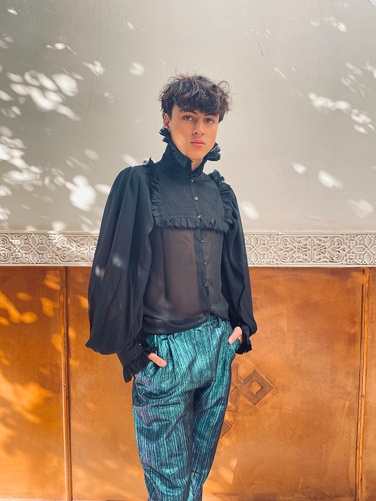 Matteo Mousseline Shirt High Collar