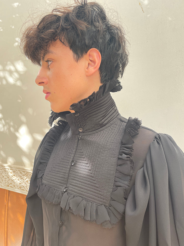 Matteo Mousseline Shirt High Collar