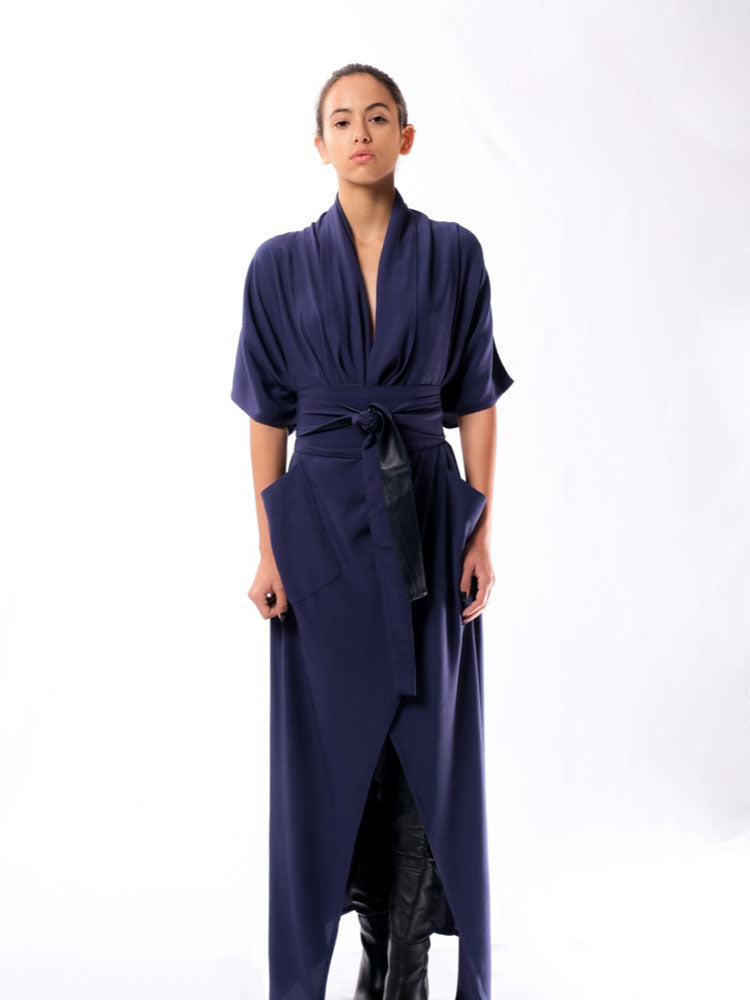 Nadia’s Dress Kimono Cotton - Navy Blue