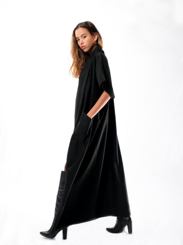 Nadia’s Dress Kimono Linen - Black