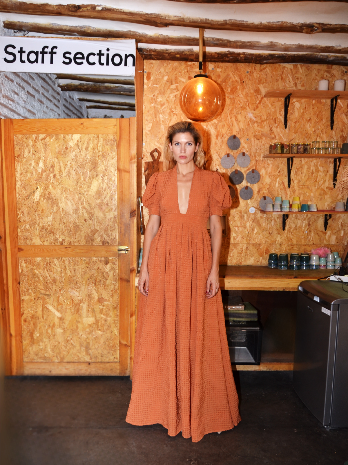 Alexia’s Dress Textured Silk Peach