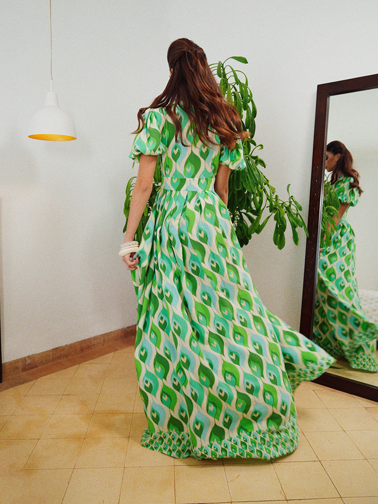 Alexia’s Dress Green & Turquoise Cotton