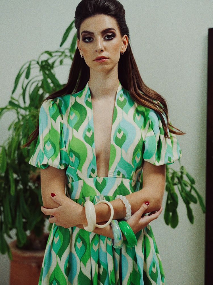 Alexia’s Dress Green & Turquoise Cotton