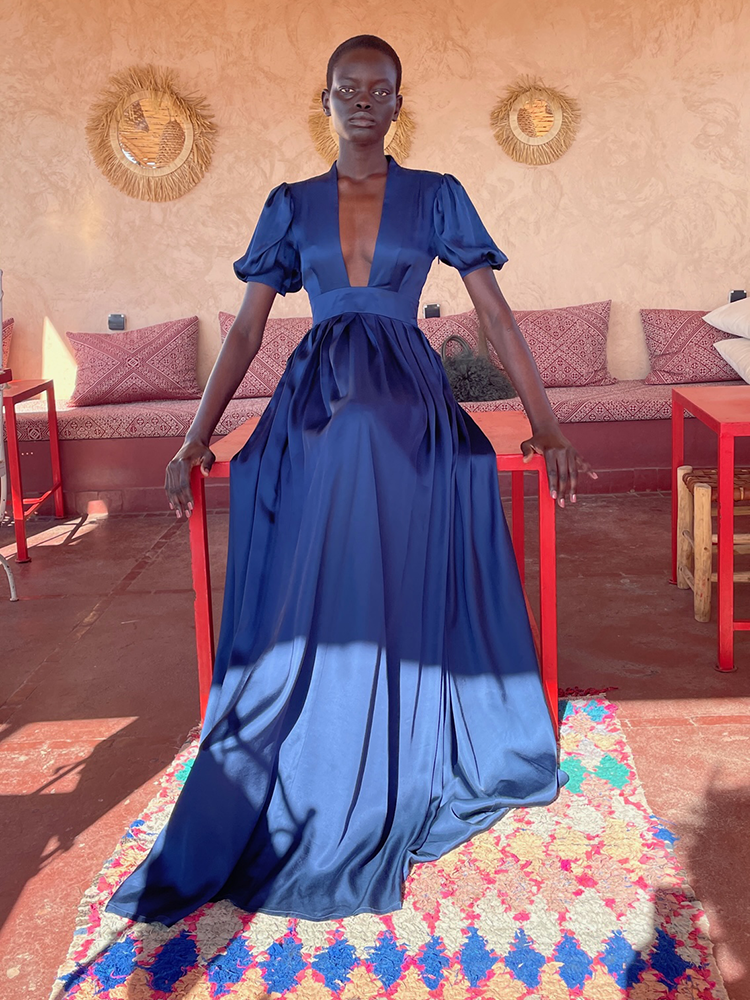 Alexia s Dress Navy Blue Viscose