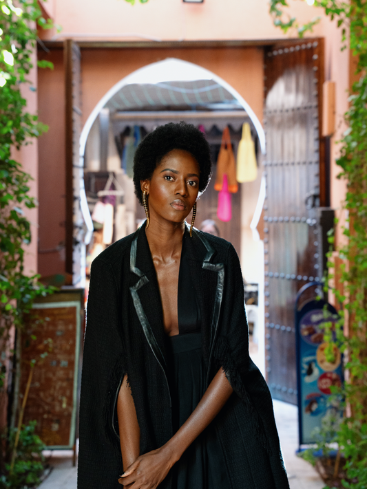 Lana Wool Cape  Black