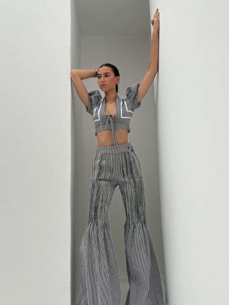 Dina’s Pants Stripe Bkack & White