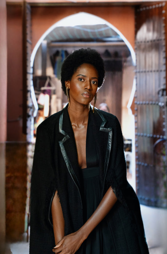 Lana Wool Cape  Black