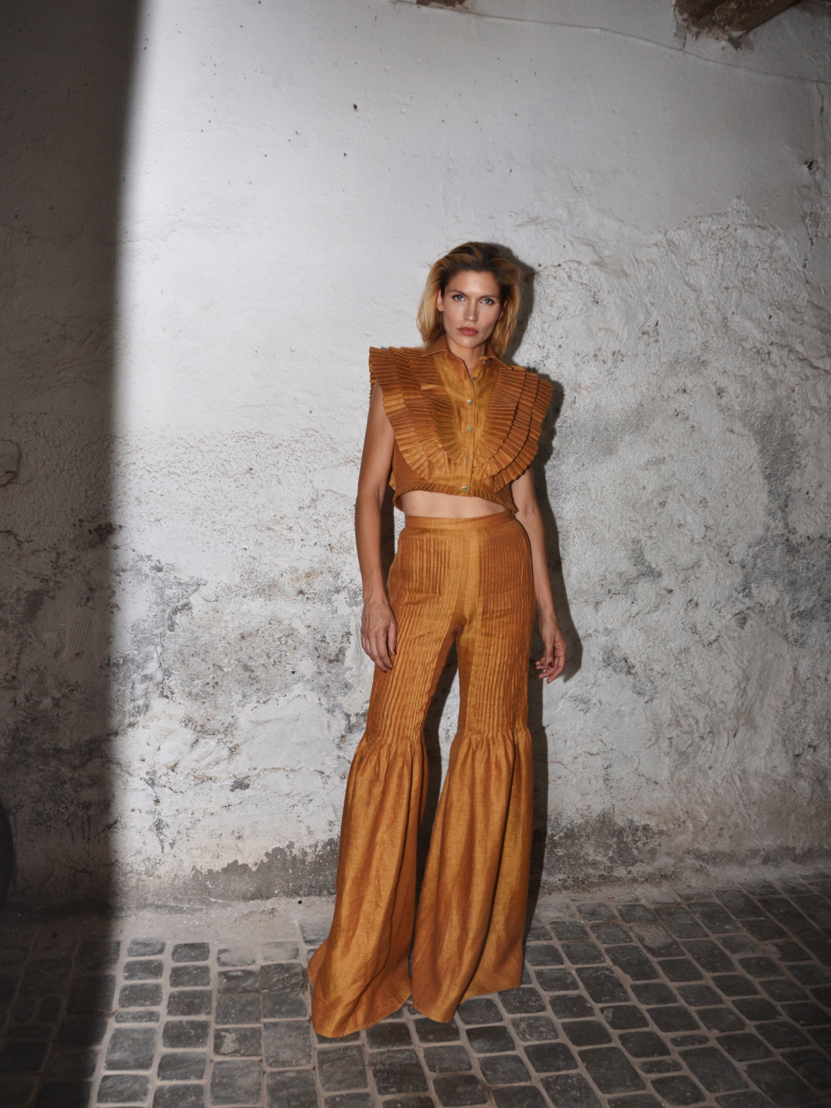 Dina Pants Burnt Orange  Linen