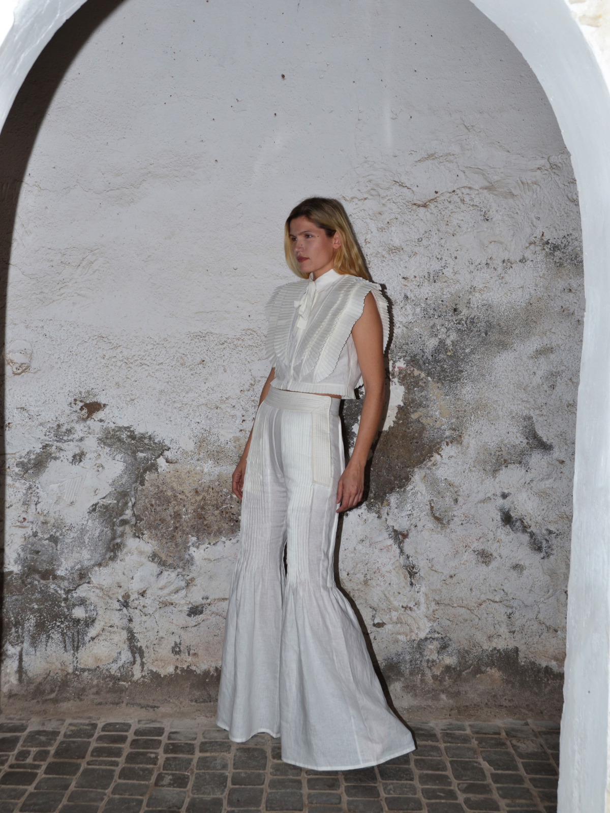 Karima Cropped White Shirt