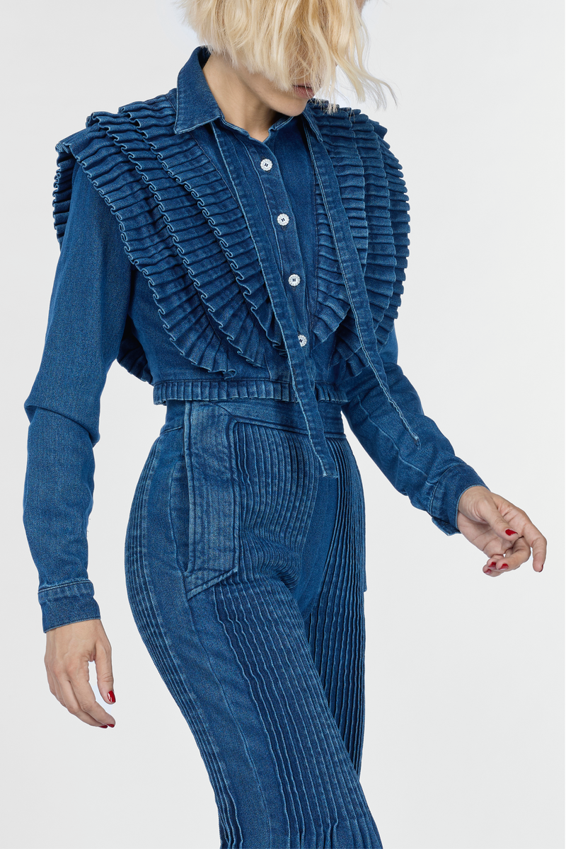 Karima Cropped Denim Shirt