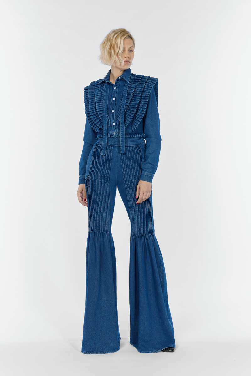 Karima Cropped Denim Shirt