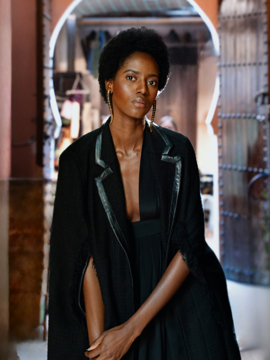 Lana Wool Cape  Black