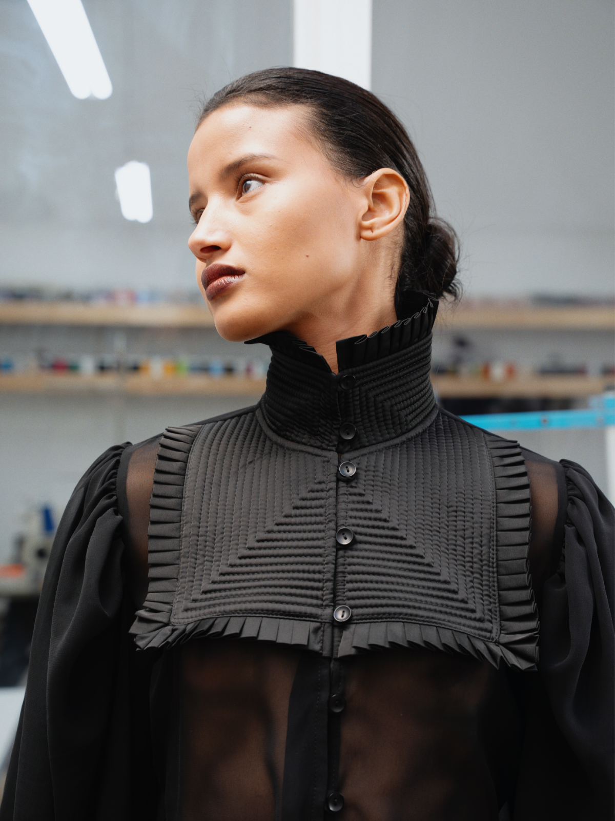 Matteo Cropped Shirt Black