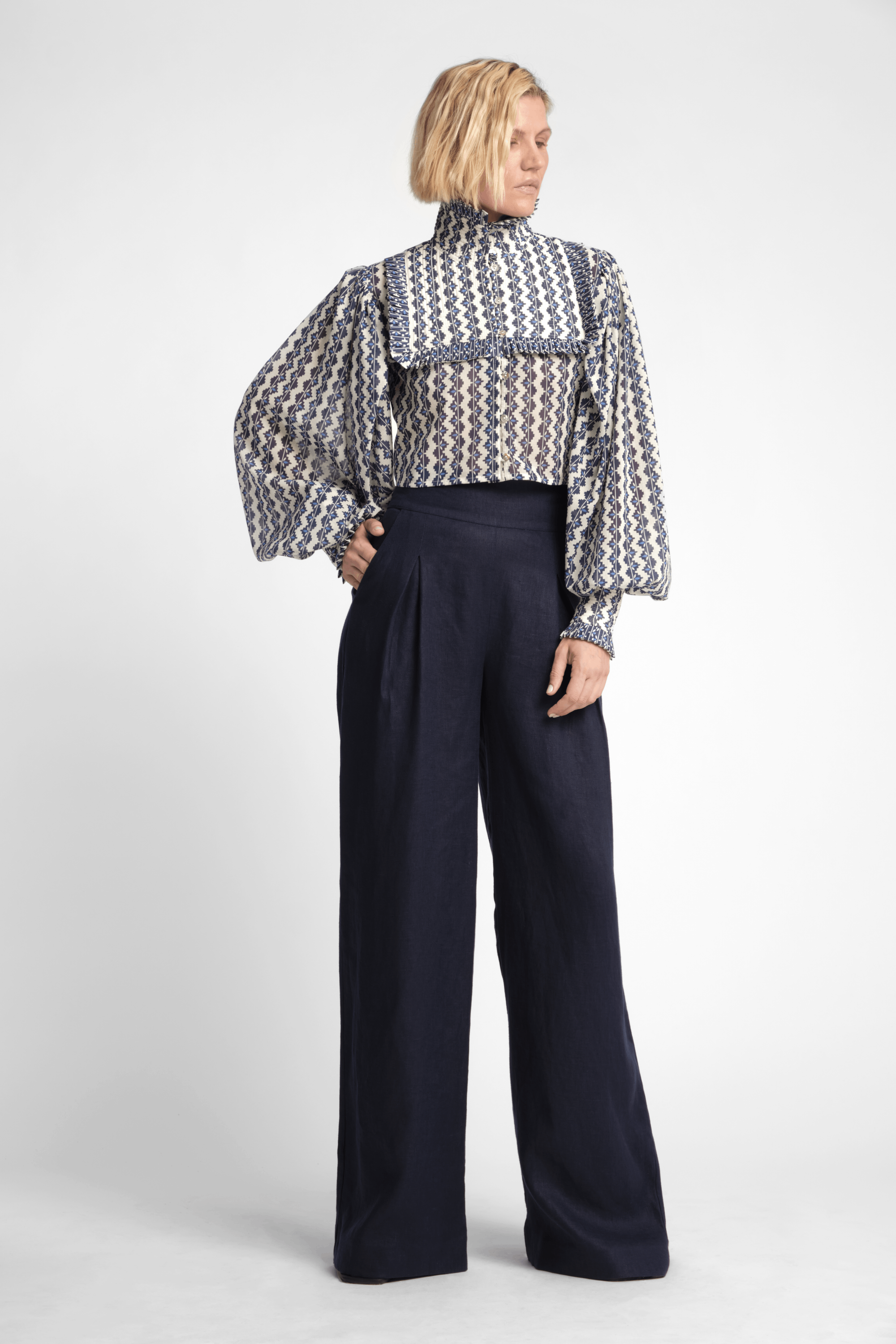 Matteo Cropped Atlas Shirt-thumbmail-2