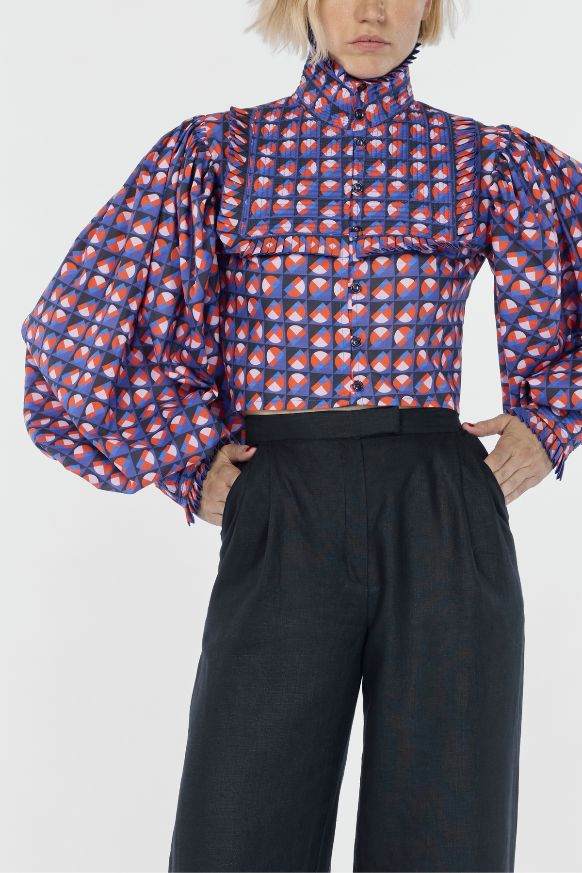 Matteo Cropped Majorelle Shirt-thumbmail-4