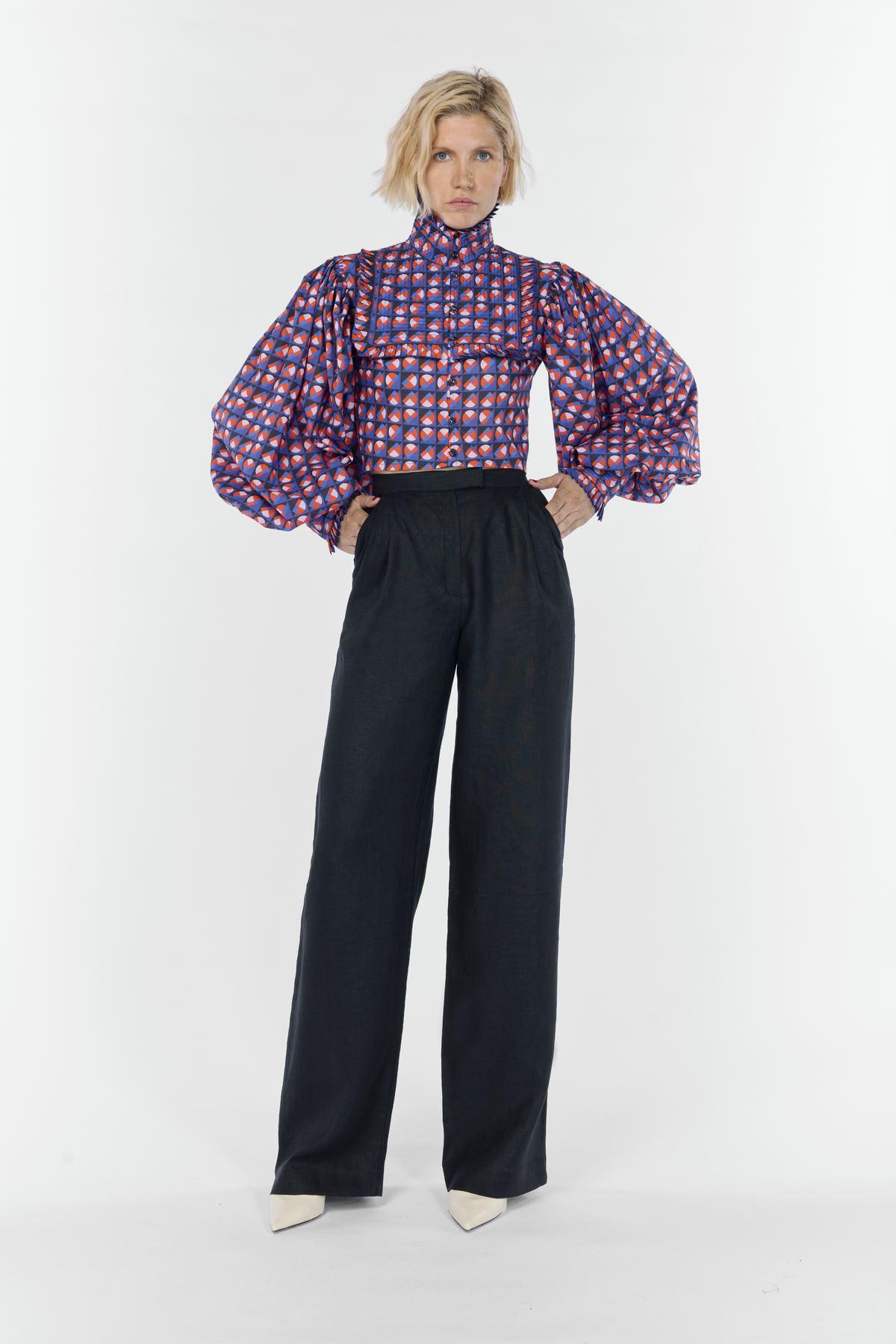 Matteo Cropped Majorelle Shirt-thumbmail-2