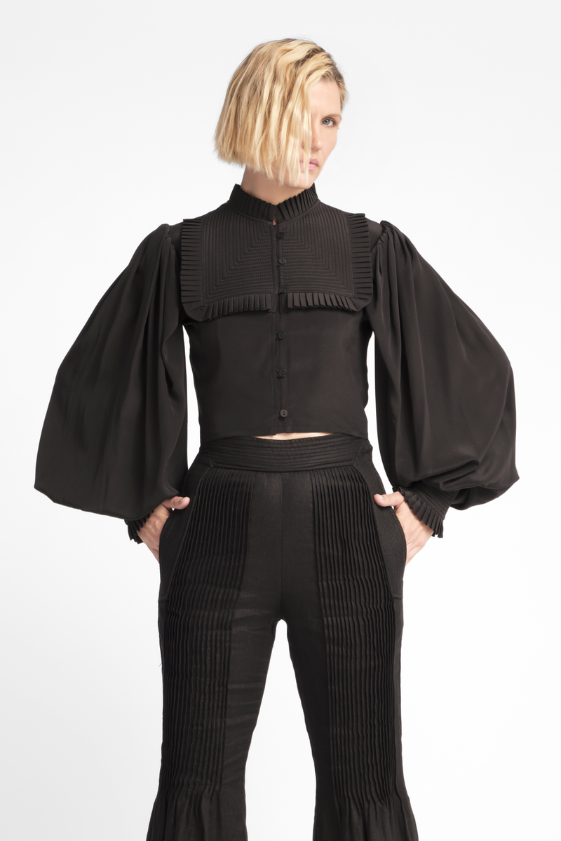 Matteo Silk Cropped Shirt