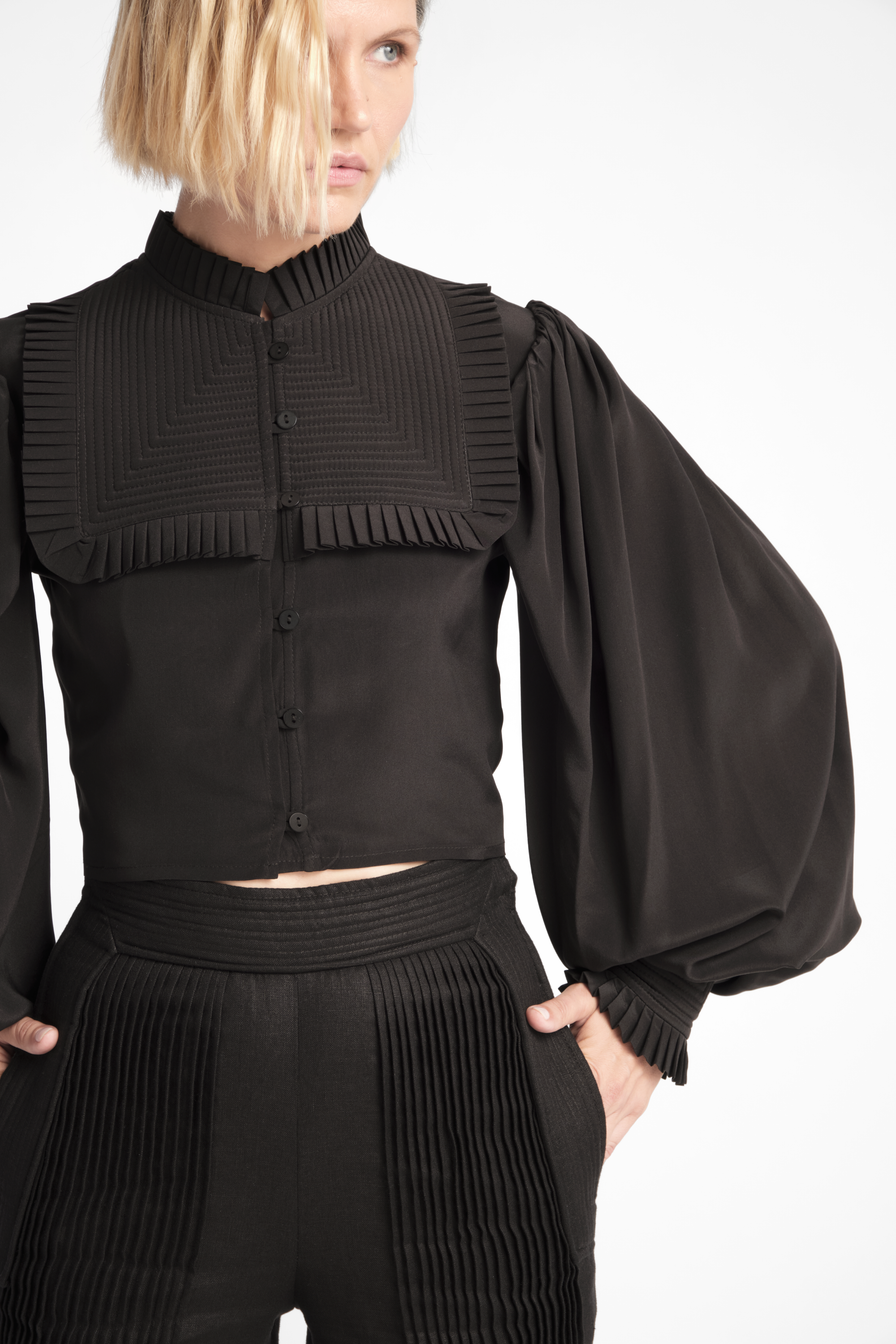 Matteo Silk Cropped Shirt-thumbmail-3