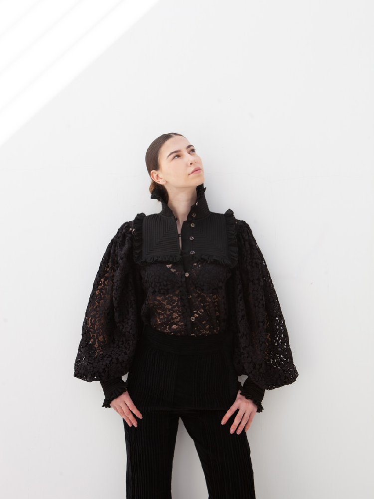 Matteo's Shirt Coton Lace Black