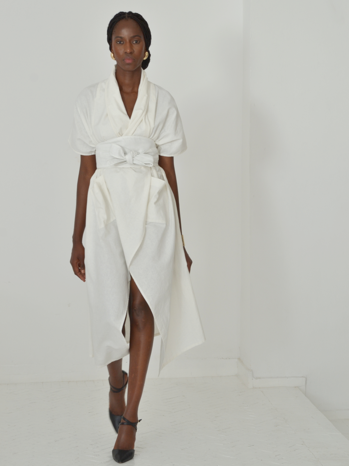 Nadia's Kimono Linen - White  Hanout Boutique