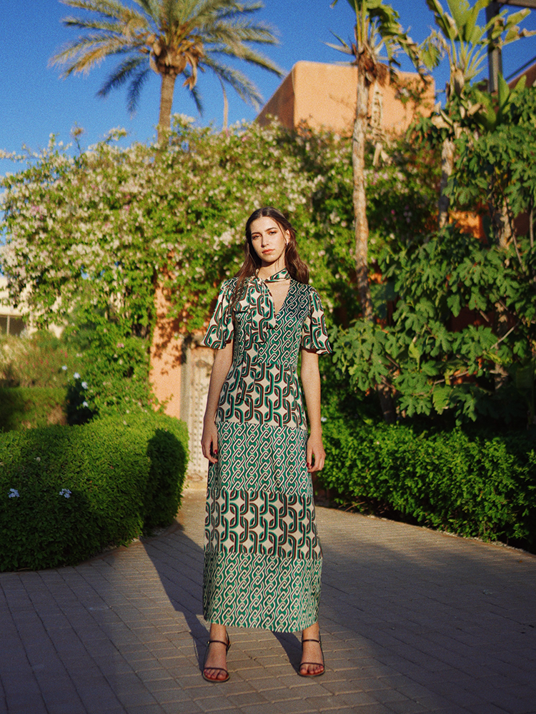 Nouss - Nouss Dress Green Print