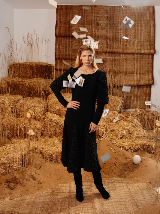 Rita Dark Green Viscose Stretch Midi Dress