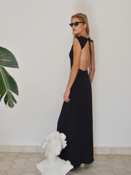 Yasmine Silk Dress Black