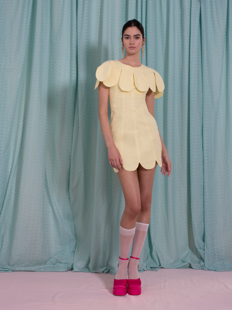 Yellow Mini Tulip Dress