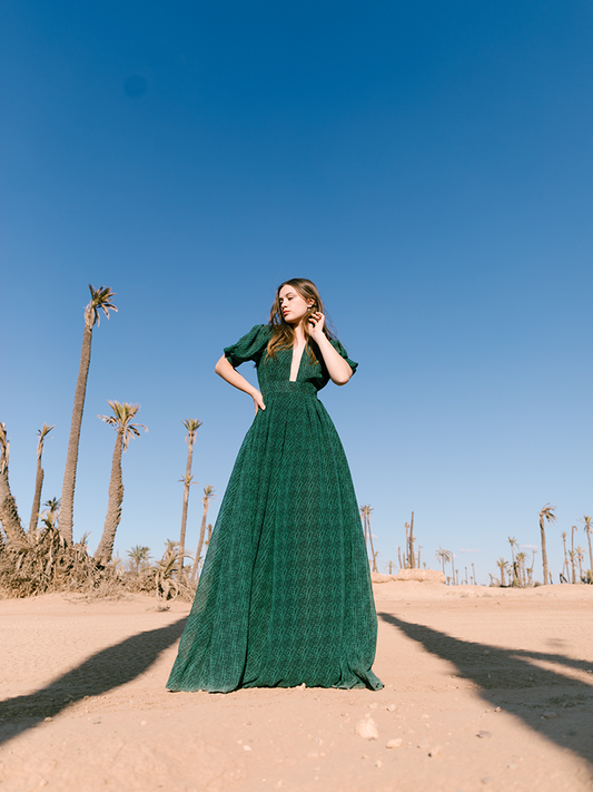 Alexia’s Dress Green & Blue Print