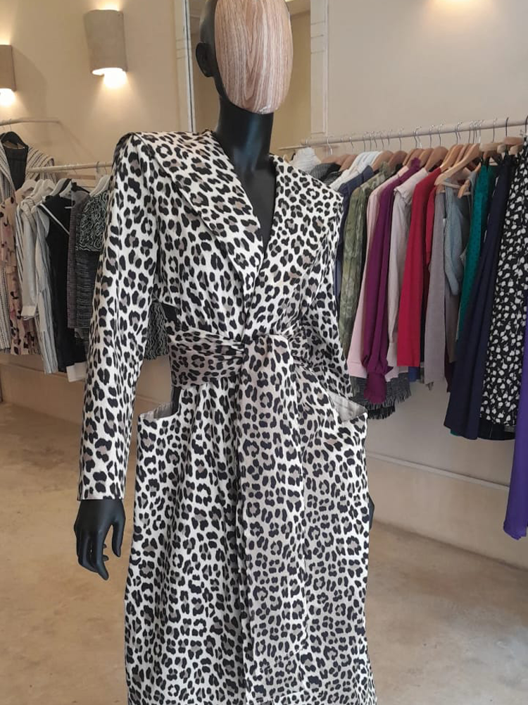 Black and white leopard print coat deals