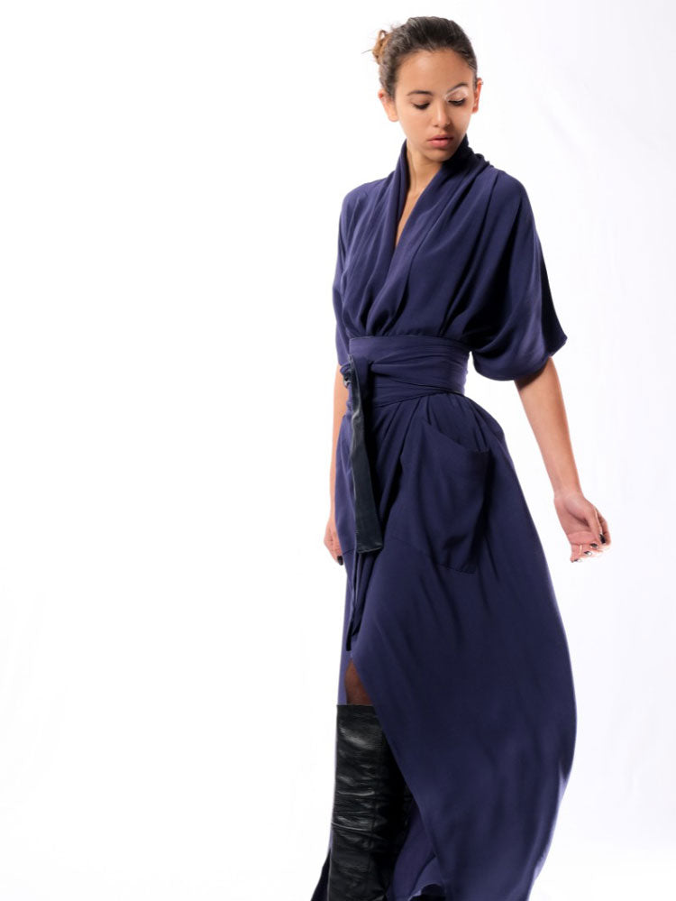 Nadia’s Dress Kimono Cotton - Navy Blue