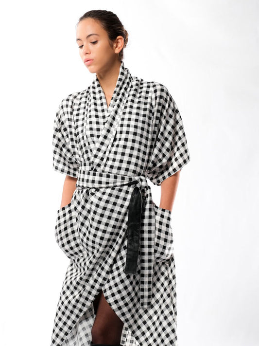 Nadia’s Dress Kimono - Black & White